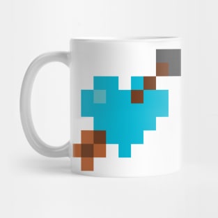 Shot Through My Blue Pixel Heart Mug